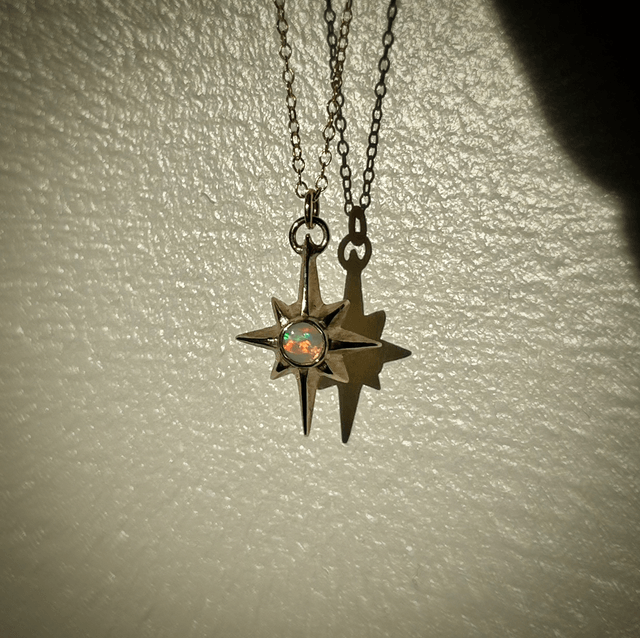9ct Gold Sirius Star pendant with Opal