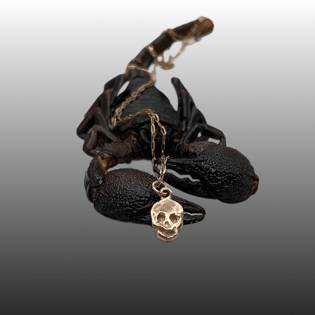 Gold Skull Charm Necklace