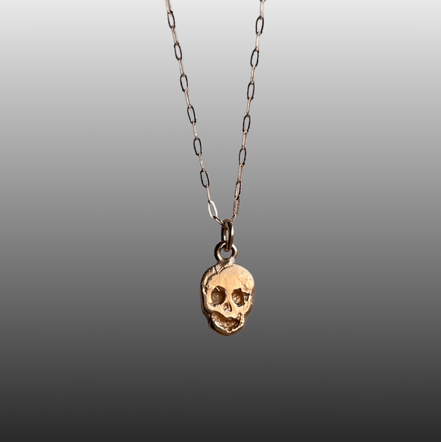 Gold Skull Charm Necklace